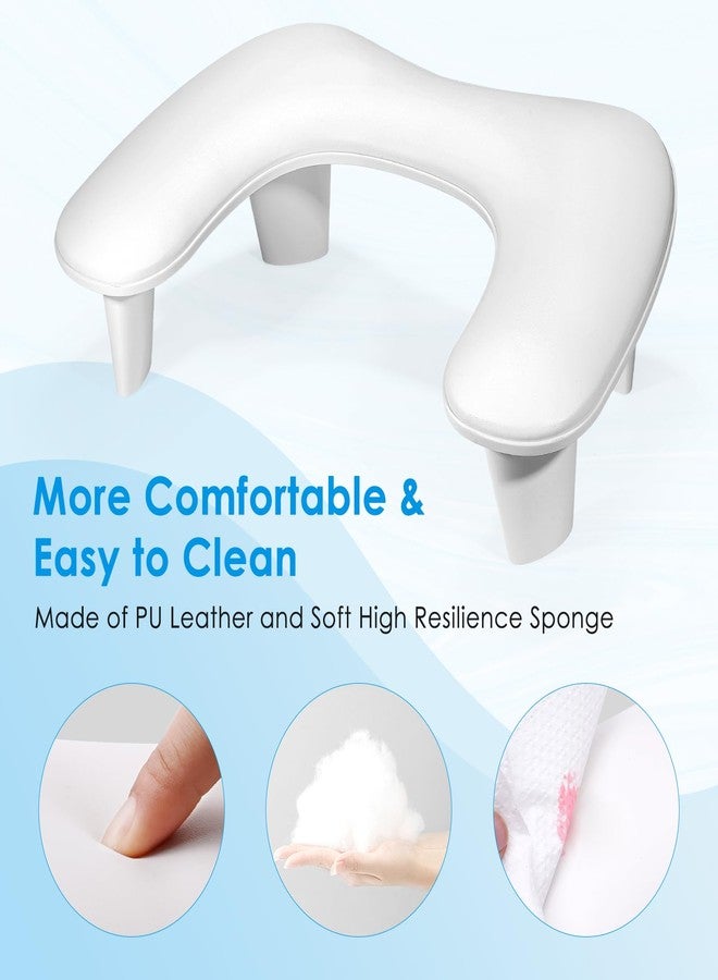 LIONVISON Arm Rest for Nails Tech U Shaped - Comfortable Manicure Nail Hand Rest Pillow Cushion, Nail Armrest Stand for Acrylic Nail Art Tech, Quick Installation, White - Image 5